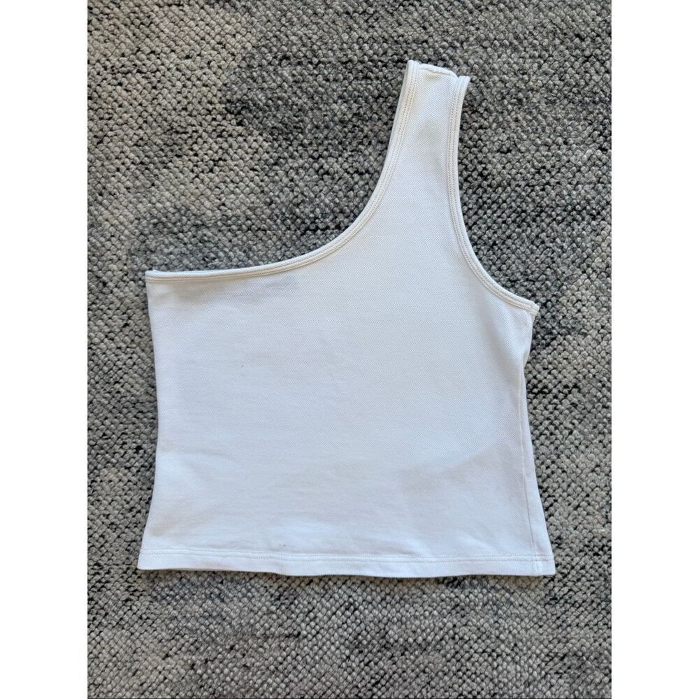 Jacquemes 34 XS White One Shoulder Cropped Tank Top